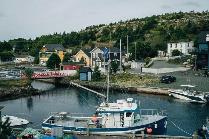 Framed Print : Brigus, Newfoundland, Canada: Small fishing village on a calm, grey day. High quality photo Framed Print : Brigus, Newfoundland, Canada: Small fishing village on a calm, grey day. High quality photo