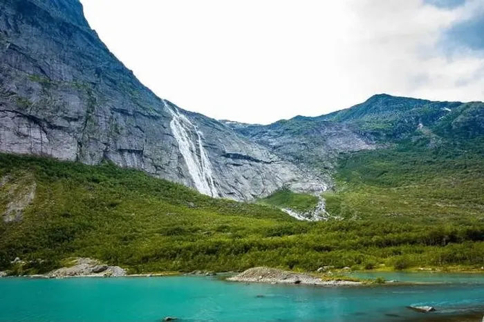 Framed Print : Briksdalsbreen is a glacier arm of Jostedalsbreen, and a lake, Briksdalsbre, Norway Framed Print : Briksdalsbreen is a glacier arm of Jostedalsbreen, and a lake, Briksdalsbre, Norway