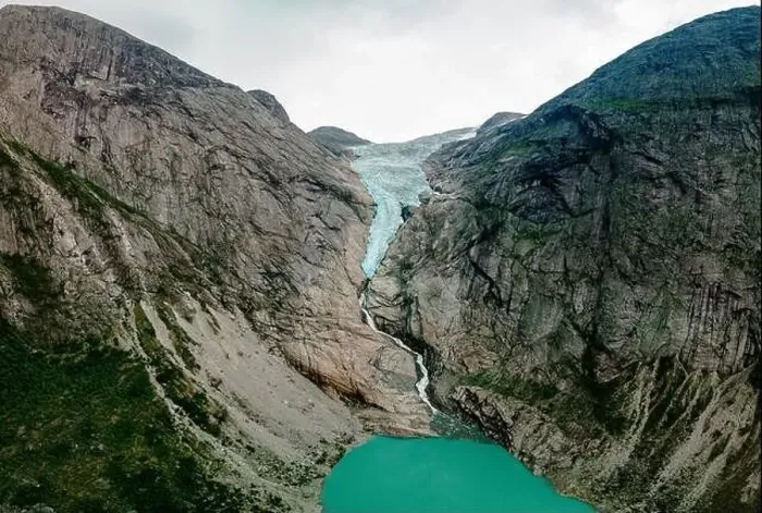 Framed Print : Briksdalsbreen is a glacier arm of Jostedalsbreen, and a lake, Briksdalsbre, Norway Framed Print : Briksdalsbreen is a glacier arm of Jostedalsbreen, and a lake, Briksdalsbre, Norway