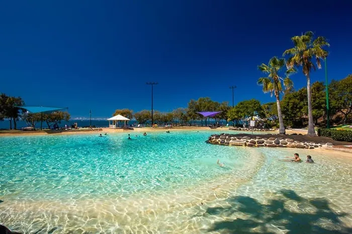 Framed Print : Brisbane, AUS - Sept 09, 2018: Settlement Cove Lagoon on the beach on sunny day, Redcliffe, Brisbane, Australia Framed Print : Brisbane, AUS - Sept 09, 2018: Settlement Cove Lagoon on the beach on sunny day, Redcliffe, Brisbane, Australia