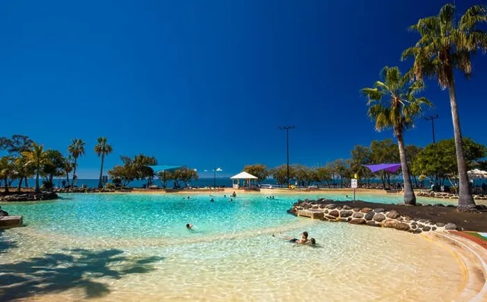 Framed Print : Brisbane, AUS - Sept 09, 2018: Settlement Cove Lagoon on the beach on sunny day, Redcliffe, Brisbane, Australia Framed Print : Brisbane, AUS - Sept 09, 2018: Settlement Cove Lagoon on the beach on sunny day, Redcliffe, Brisbane, Australia