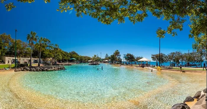 Framed Print : Brisbane, AUS - Sept 09, 2018: Settlement Cove Lagoon on the beach on sunny day, Redcliffe, Brisbane, Australia Framed Print : Brisbane, AUS - Sept 09, 2018: Settlement Cove Lagoon on the beach on sunny day, Redcliffe, Brisbane, Australia