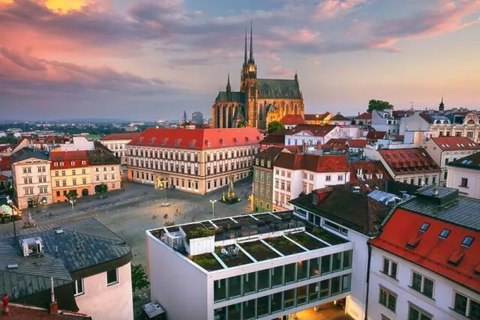 Framed Print : Brno, Czech Republic. Aerial cityscape image of Brno, second largest city in Czech Republic with the Cathedral of St. Peter and Paul at summer sunset Framed Print : Brno, Czech Republic. Aerial cityscape image of Brno, second largest city in Czech Republic with the Cathedral of St. Peter and Paul at summer sunset