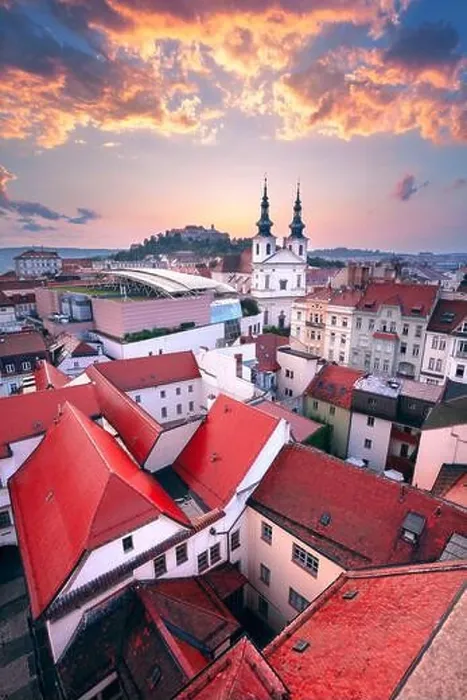 Framed Print : Brno, Czech Republic. Aerial cityscape image of Brno, second largest city in Czech Republic at summer sunset Framed Print : Brno, Czech Republic. Aerial cityscape image of Brno, second largest city in Czech Republic at summer sunset