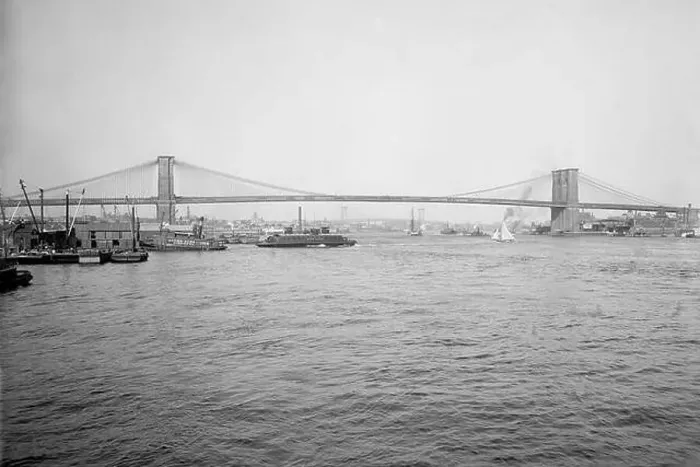 Framed Print : Brooklyn Bridge, New York City 1904 Framed Print : Brooklyn Bridge, New York City 1904