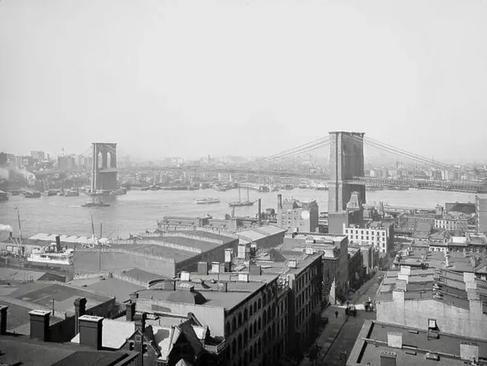 Framed Print : Brooklyn Bridge, New York City 1904 Framed Print : Brooklyn Bridge, New York City 1904