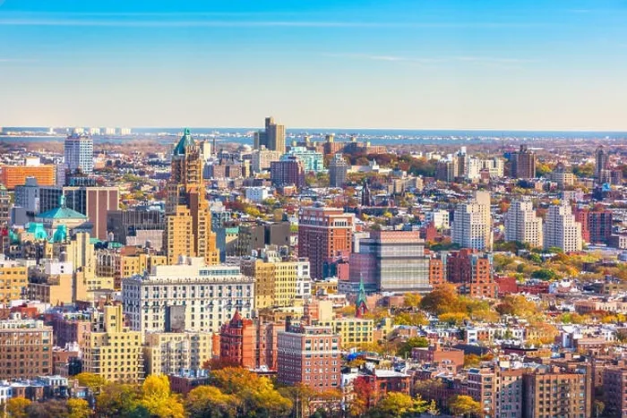 Framed Print : Brooklyn, New York, USA cityscape over Brooklyn Heights in the day Framed Print : Brooklyn, New York, USA cityscape over Brooklyn Heights in the day