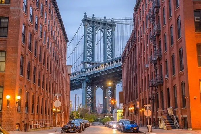 Framed Print : Brooklyn, New York, USA cityscape with Manhattan Bridge Framed Print : Brooklyn, New York, USA cityscape with Manhattan Bridge