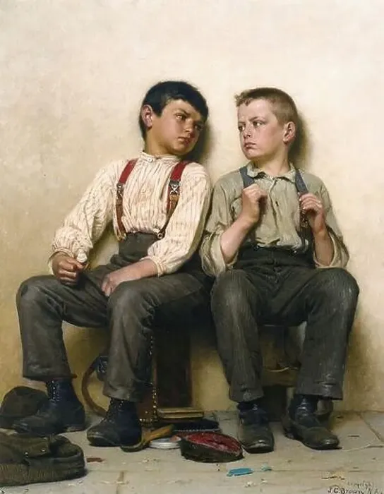 Framed Print : Brown John George - a Slight Misunderstanding - British School - 19th Century Framed Print : Brown John George - a Slight Misunderstanding - British School - 19th Century