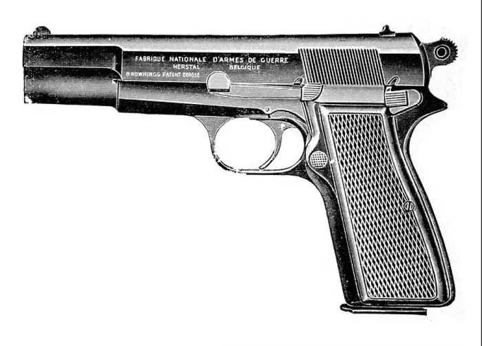 Framed Print : Browning High Power 9mm pistol Framed Print : Browning High Power 9mm pistol
