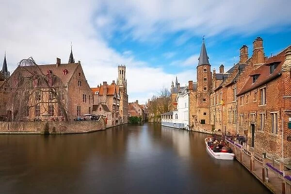 Bruges, Belgium scene on the Rozenhoedkaai River