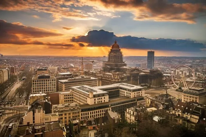 Framed Print : Brussels, Belgium cityscape at Palais de Justice during dusk Framed Print : Brussels, Belgium cityscape at Palais de Justice during dusk