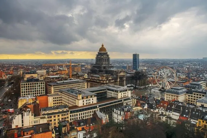 Framed Print : Brussels, Belgium cityscape at Palais de Justice during dusk Framed Print : Brussels, Belgium cityscape at Palais de Justice during dusk