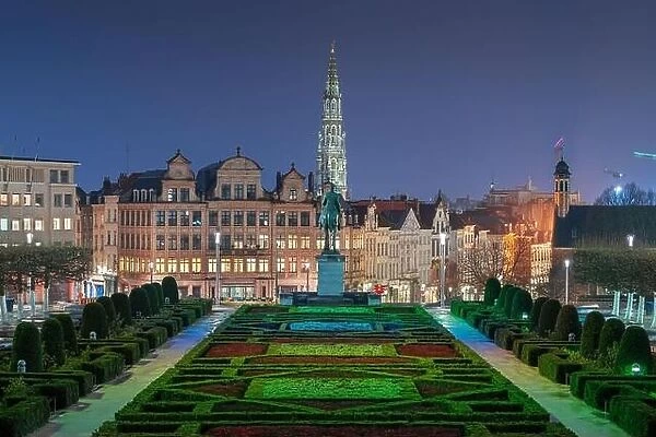 Brussels, Belgium from Mont des Arts at night