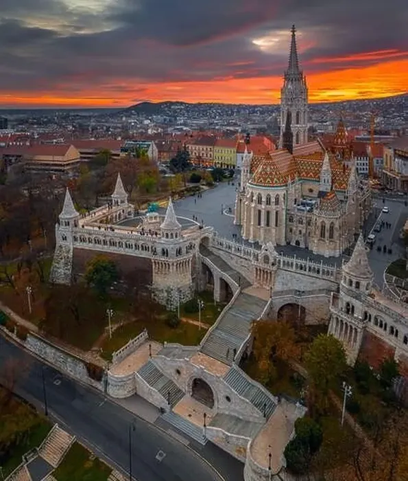 Framed Print : Budapest, Hungary - Aerial view of the famous Fisherman's Bastion (Halaszbastya) Framed Print : Budapest, Hungary - Aerial view of the famous Fisherman's Bastion (Halaszbastya)
