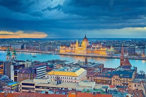 Budapest. Stormy weather over Budapest, capital city of Hungary