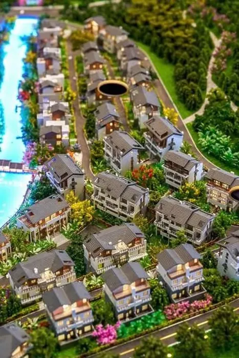 Framed Print : Building sand table model in real estate sales department