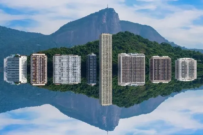 Framed Print : Buildings reflectiong in Lagoa Rodrigo de Freitas, Ipanema, Rio de Janeiro, Brazil Framed Print : Buildings reflectiong in Lagoa Rodrigo de Freitas, Ipanema, Rio de Janeiro, Brazil
