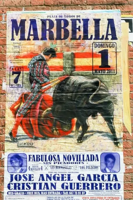 Framed Print : Bullfighting poster on the wall, advertising a bullfight in Marbella, Plaza de Toros, Malaga, Spain Framed Print : Bullfighting poster on the wall, advertising a bullfight in Marbella, Plaza de Toros, Malaga, Spain