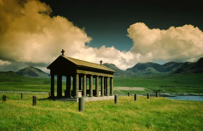 Framed Print : Bullough family mausoleum in Harris Glen, Island of Rum, western Scotland, UK Framed Print : Bullough family mausoleum in Harris Glen, Island of Rum, western Scotland, UK