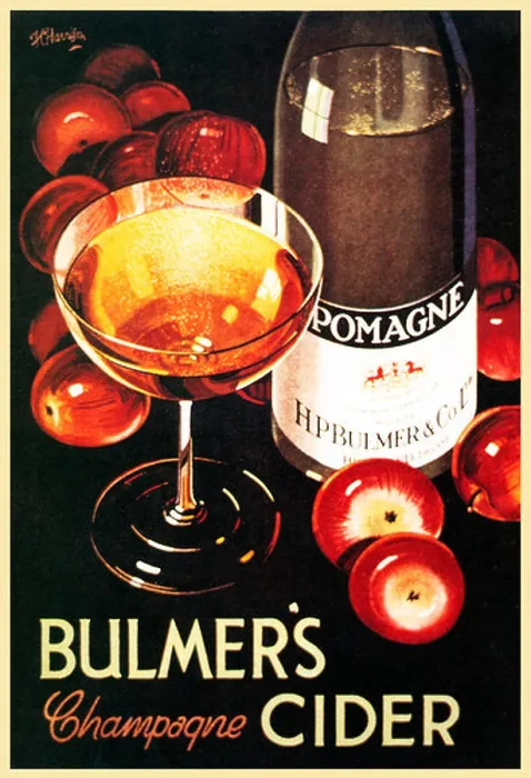 Framed Print : Bulmers Champagne Cider 1934 poster for the English up market cider sold as Pomagne Framed Print : Bulmers Champagne Cider 1934 poster for the English up market cider sold as Pomagne