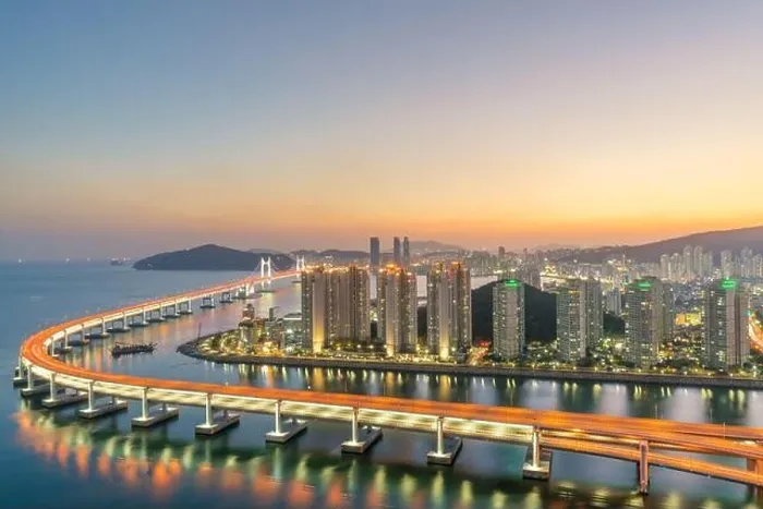 Framed Print : Busan city skyline in Haeundae business district area skyline view from roof top at night in Busan, South Korea. Asian tourism, modern city life, or b Framed Print : Busan city skyline in Haeundae business district area skyline view from roof top at night in Busan, South Korea. Asian tourism, modern city life, or b