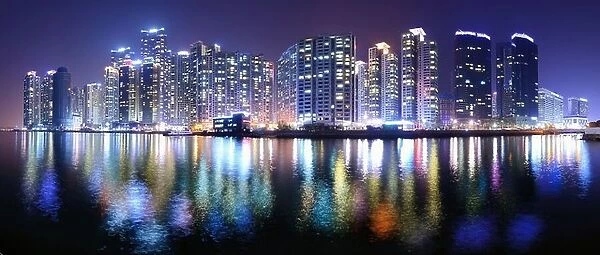 Busan, South Korea skyline at Haeundae district