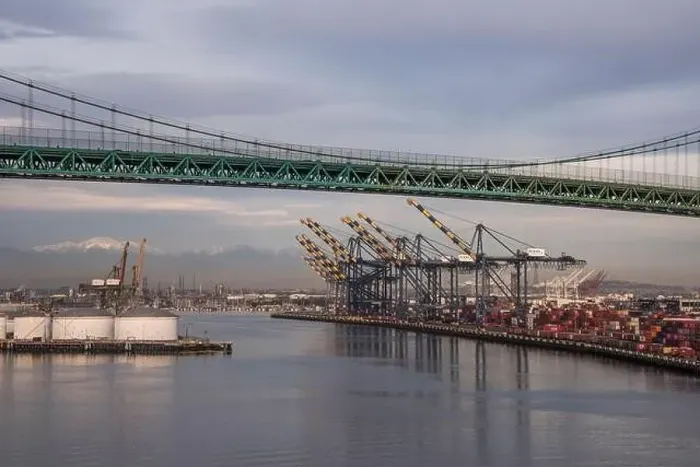 Framed Print : The busiest container port in North America Framed Print : The busiest container port in North America