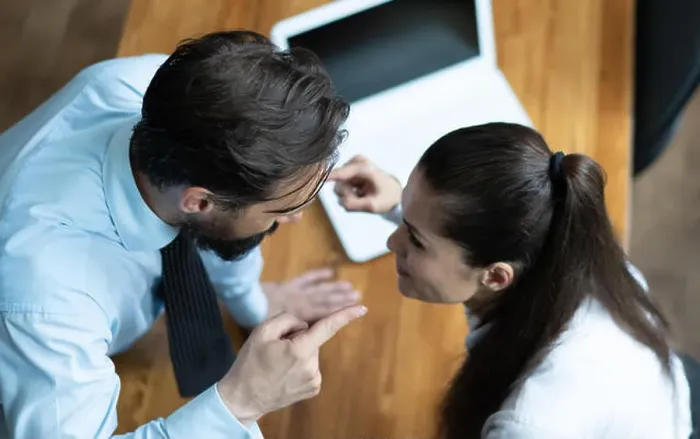 Framed Print : Business colleagues argue and yell at each other Framed Print : Business colleagues argue and yell at each other