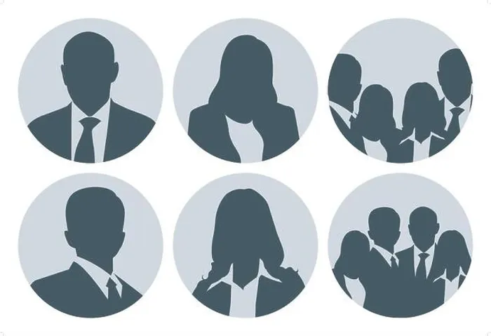 Framed Print : Business People Picture Placeholder Set Framed Print : Business People Picture Placeholder Set