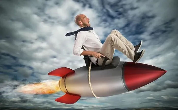 Framed Print : Businessman flying over a rocket in the sky. Increase the climb to success concept Framed Print : Businessman flying over a rocket in the sky. Increase the climb to success concept