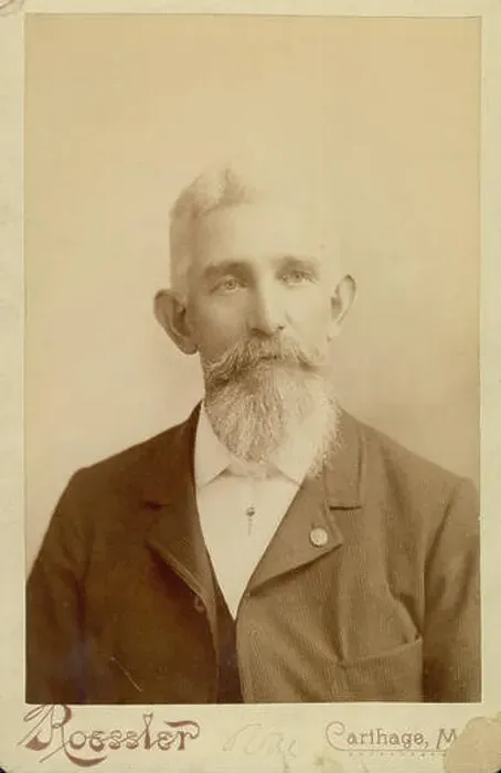 Framed Print : Bust portrait of William Leander Burlingame wearing a suit