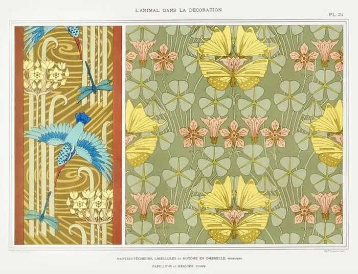 Framed Print : Butterfly-KingFisher-Dragonfly / Illustration from L'animal dans la decoration (1897) by Maurice Pillard Verneuil Framed Print : Butterfly-KingFisher-Dragonfly / Illustration from L'animal dans la decoration (1897) by Maurice Pillard Verneuil