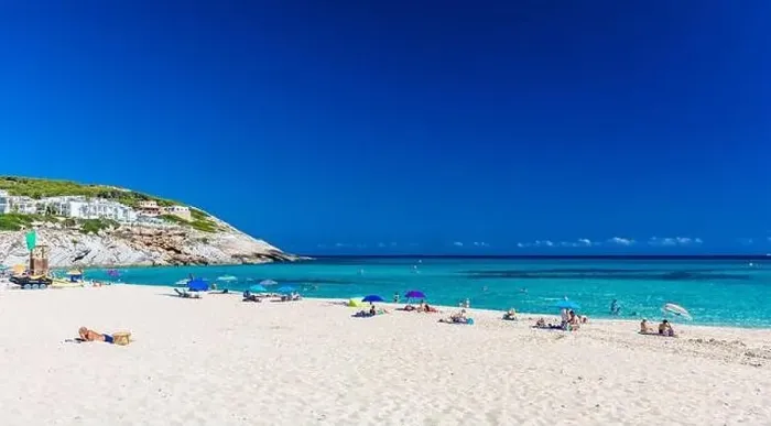 Framed Print : CALA MESQUIDA, MALLORCA, SPAIN - 19 July 2020: People enjoying beautiful sandy beach of on Mallorca Framed Print : CALA MESQUIDA, MALLORCA, SPAIN - 19 July 2020: People enjoying beautiful sandy beach of on Mallorca