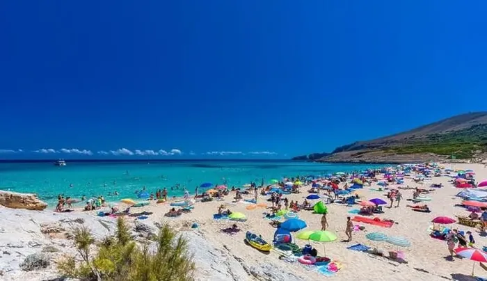 Framed Print : CALA MESQUIDA, MALLORCA, SPAIN - 19 July 2020: People enjoying beautiful sandy beach of on Mallorca Framed Print : CALA MESQUIDA, MALLORCA, SPAIN - 19 July 2020: People enjoying beautiful sandy beach of on Mallorca