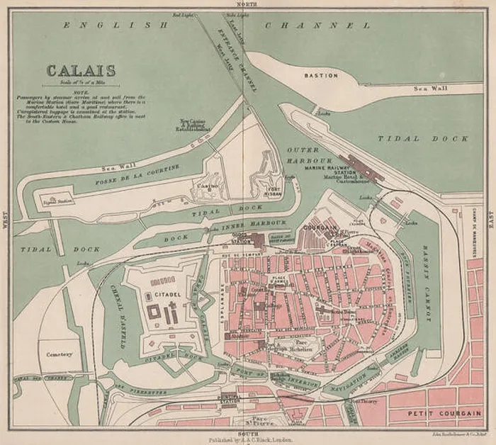 Framed Print : CALAIS antique town city plan de la ville. Harbour port. Pas-de-Calais 1913 map Framed Print : CALAIS antique town city plan de la ville. Harbour port. Pas-de-Calais 1913 map