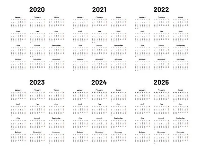 Framed Print : Calendar grid. 2020 2021 and 2022 yearly calendars Framed Print : Calendar grid. 2020 2021 and 2022 yearly calendars