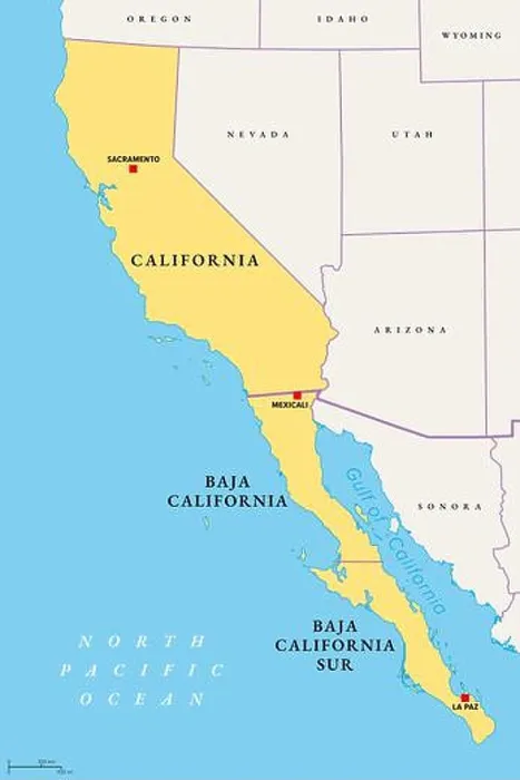 Framed Print : The Californias, a region of North America, political map. Spanning the United States and Mexico Framed Print : The Californias, a region of North America, political map. Spanning the United States and Mexico
