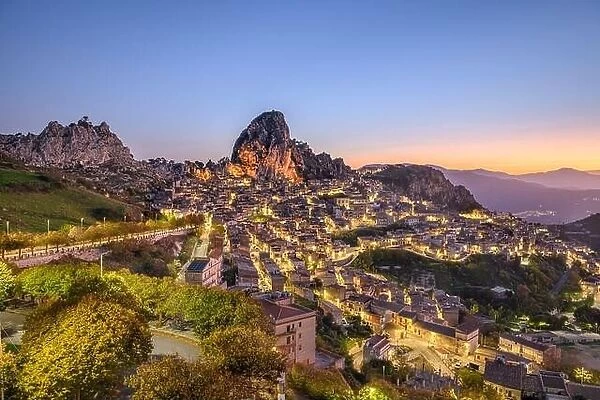 Caltabellota, Sicily, Italy historic town in Sicily at dusk