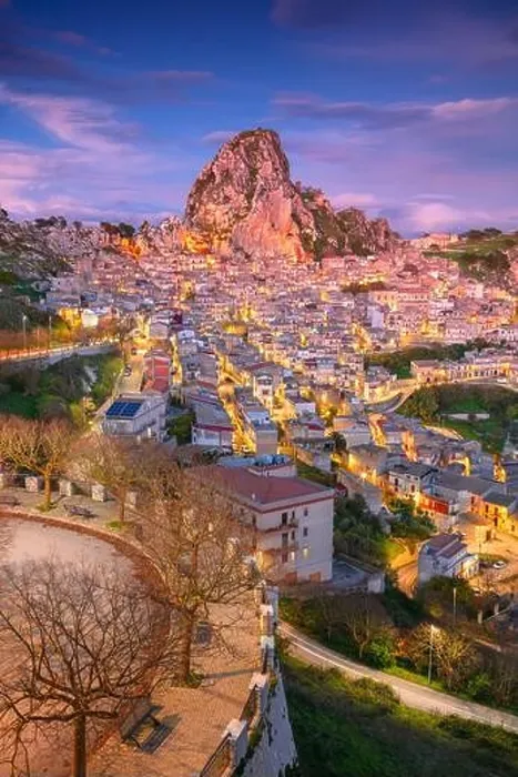 Framed Print : Caltabellotta, Sicily, Italy. Aerial cityscape image if historic town Caltabellotta in Sicily at dramatic sunset Framed Print : Caltabellotta, Sicily, Italy. Aerial cityscape image if historic town Caltabellotta in Sicily at dramatic sunset