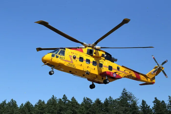 Framed Print : Canadian Forces AgustaWestland CH-149 Cormorant Helicopter Descending