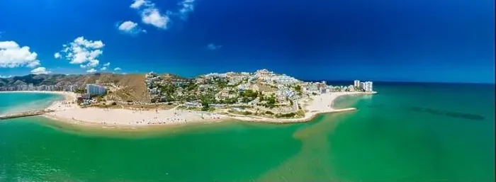 Framed Print : Cap Blanc Beach, Faro de Cullera, South Spain