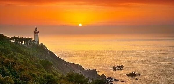 Cape Spartel Lighthouse at sunset, Tangier, Morocco