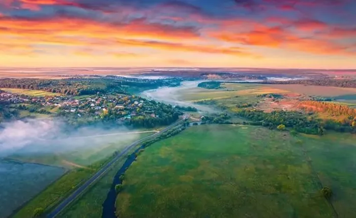 Framed Print : Captivating summer sunrise in Ukrainian countryside Framed Print : Captivating summer sunrise in Ukrainian countryside