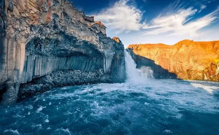 Framed Print : Captivating summer view of Aldeyjarfoss Framed Print : Captivating summer view of Aldeyjarfoss