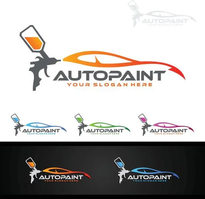 Framed Print : Car Painting Logo with Spray Gun and Sport Car Concept Framed Print : Car Painting Logo with Spray Gun and Sport Car Concept