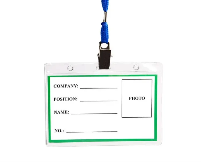 Framed Print : card empty ID badge isolated on white background