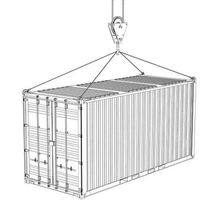 Framed Print : Cargo container hanging on hook of crane Framed Print : Cargo container hanging on hook of crane