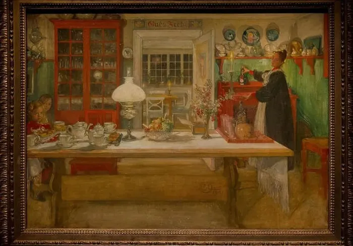 Framed Print : Carl Larsson (1853-1919). Swedish painter. Getting Ready for a Game, 1901. National Museum. Stockholm. Sweden Framed Print : Carl Larsson (1853-1919). Swedish painter. Getting Ready for a Game, 1901. National Museum. Stockholm. Sweden