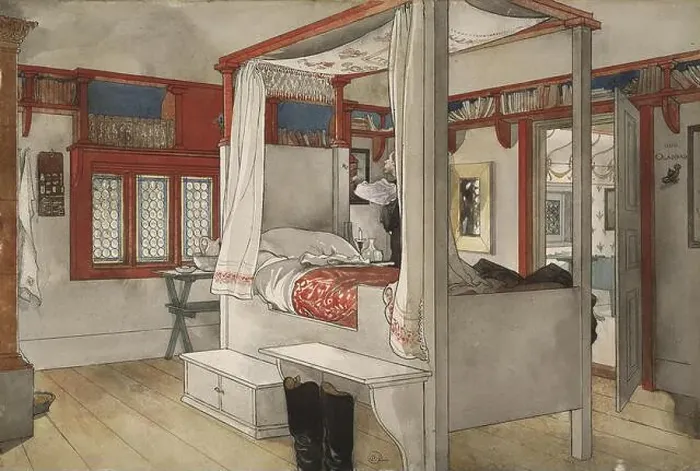 Framed Print : Carl Larsson, Daddy's Room, From A Home (26 watercolors) Framed Print : Carl Larsson, Daddy's Room, From A Home (26 watercolors)